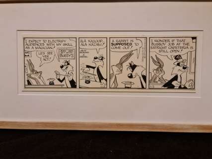 Ralph Heimdahl Al Stoffel | Bugs Bunny And Sylvester - LOONEY TUNES ORIGINAL COMIC STRIP ART - Exemplaire unique (1977) | Catawiki