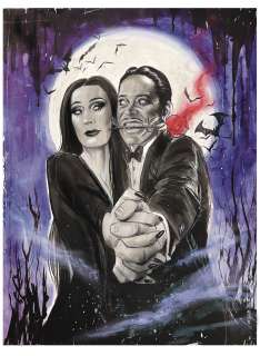 Suspiria - Movie Poster Style Paintings issue #The Addams Family (Morticia & Gomez)