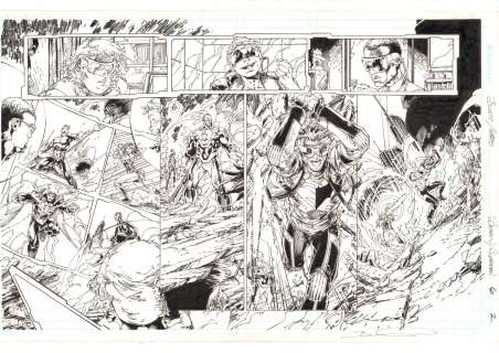 Brett Booth, Joe Weems - Batman / superman #6 p. 2 - aquaman, wonder woman, catwoman, & mongul action dps - 2014