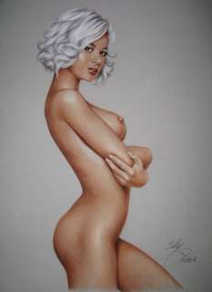 Sly | Sly - Original drawing in colour - Nude woman - Size: 31 x 42 cm. - (2021) | Catawiki