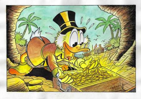 Millet | Scrooge McDuck - Original Drawing - Millet - Size: 21 x 29,5 cm | Catawiki