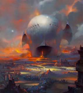 Paul Lehr (American, 1930-1998)
 Infinite Worlds: the Fantastic Visions of Science Fiction Art book cover, 1997
 Acrylic... (Total: 2 ) | Heritage