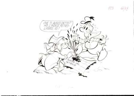 Giancarlo Gatti | Topolino - Giancarlo Gatti 4x Tavole Originali Disney editoriali anni ’60/70 quasi tutte siglate - Page volante - Exemplaire unique - (1968/1974) | Catawiki