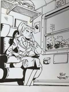 Meynet, Félix | Spirou et Fantasio - Dessin original - Case Inédite avec Seccotine - Projet Meynet et scénario Yann + Yves Sente | Catawiki