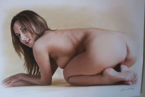 Paul Abert | Paul Abert - Original drawing (Acryl, Pastell, Kohle, Airbrush) - Barefoot - Size: 29,6 x 21 cm. - (2018) | Catawiki