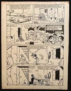 Pierre Lacroix - Bibi Fricotin - Planche originale - Bibi Fricotin et les lunettes Ã  lire les pensées - (1963)