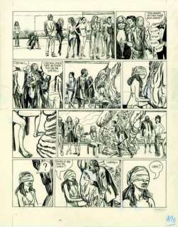Blutch - Lune l‘envers Encre de Chine pour une planche de cette fable. Signée,