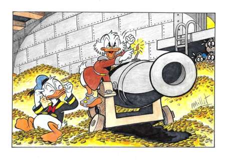Millet | . Scrooge McDuck, Donald Duck & The Beagle Boys - Millet - Original Drawing - EO | Catawiki