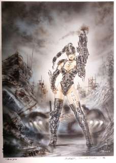 Luis Royo | L. Royo - original watercolor "Black Scorpion 8 - Boceto 8" cm 25x36 - Page volante - Exemplaire unique - (2001) | Catawiki