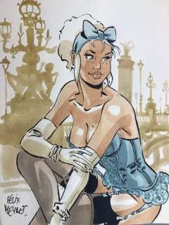 Meynet, Félix | Meynet, Félix - Dessin original couleur - Mirabelle coquine Ã  Paris | Catawiki