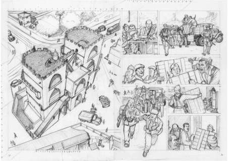 Agustín Ferrer | Lápices Originales de Agustín Ferrer, de su obra «Plan de huida». | Yojimbo Cómics