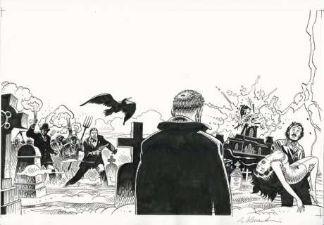 Giancarlo Alessandrini | Martin Mystère, Storie da Altrove #13 - Giancarlo Alessandrini - cover originale "La Casa che Urlava nel Mare" - Page volante - Exemplaire unique - (2010) | Catawiki