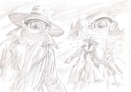 Coria | Bob Morane, illustration Ã  la mine de plomb pour … | Millon