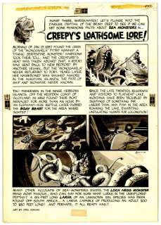 Adkins - CREEPY’S LOATHSOME LORE, CREEPY #12, Signed (1966) NO RESERVE! | Russ Cochran