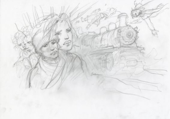 Enki Bilal | GRAPHITE IN PROGRESS 3 – Dessin original 115 | Galerie Barbier
