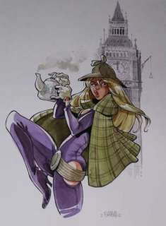 Arleston & Barbucci | Barbucci - Dessin original pour un ex-libris du TT EkhÃ¶ T7 - Swinging London - (2017) | Catawiki