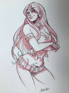 Barbucci, Alessandro | Barbucci, Alessandro - Dessin original couleur - EkhÃ¶ monde miroir | Catawiki