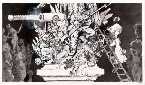 Jacques Tardi | Monument aux morts Illustration Ã  l’encre de Chine, au crayon | Millon