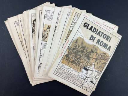 Ruggero Giovannini | Ruggero Giovannini 57x Tavole Patinate Originali "Olak: Gladiatori di Roma" - Storia Completa - (1974) | Catawiki