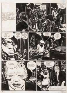 José Munoz | Alack Sinner - Rencontres  Encre de Chine pour la planche de | Millon