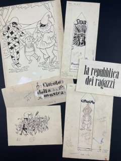 Raul Verdini - Autori Vari | Raul Verdini - Autori vari - Cipollino - Disegni per "La Repubblica dei Ragazzi" - Page volante | Catawiki