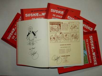 Vandersteen, Willy | Suske en Wiske - 6x Strip Klassiek - 8, 9, 15, 16, 19 en 20 - Met 6 opdrachttekeningen Paul Geerts - Cartonné - EO - (1994) | Catawiki