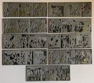 Marc Sleen | Néron - 9 originele Clichés/Drukplaten - Les Cavernicoles (De Linkadoors) (Franstalig) - (1966) | Catawiki