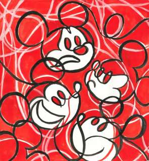 Tony Fernandez, Disney Artist | Mickey Mouse Inspired By Jackson Pollock’s "Free Form" (1946) - Original Painting - Tony Fernandez Signed - Acrylic Art - Original Artwork - 48 x 32 cm | Catawiki