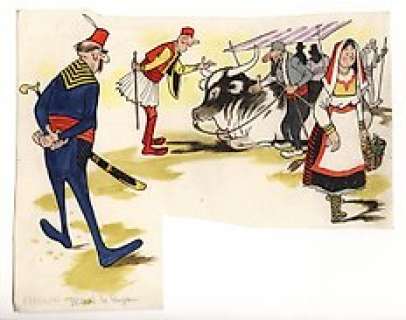 Trubert, Jean | Original drawing with directly applied colours  - Ndoué le paysan  - (1958) | Catawiki