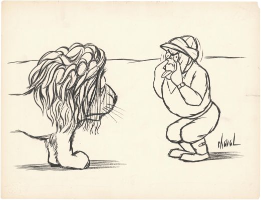 Chaval | La grimace - Encre de Chine sur papier | Huberty Breyne Gallery