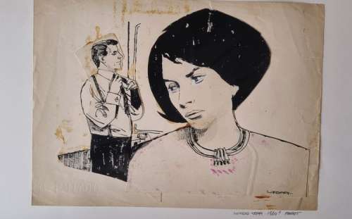 Sergio Toppi | Sergio Toppi - Tavola originale - Campagne pubblicitarie e fumetti - (1960) | Catawiki