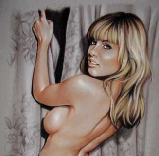 Sly | Sly - Original drawing in colour - Nude woman - Size: 31 x 42 cm. - (2022) | Catawiki