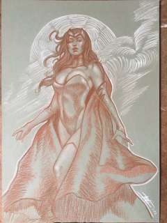 Luca Strati | Luca Strati - Original Artwork “Scarlet Witch” - Page volante - Exemplaire unique (2022) | Catawiki