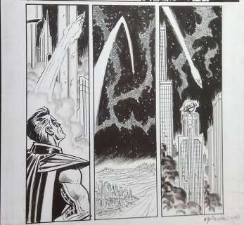 Ron Wagner dessin Bill Reinhold encrage - Green Lantern Ron Wagner - 11x17 - A3 - Convergence Green Lantern/Parallax #2 - Page volante - Exemplaire unique - (2015)