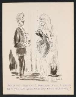 Original Art Unusually Large Vocabulary Pinup Gag Strip by Walter Fitzpatrick | mycomicshop.com