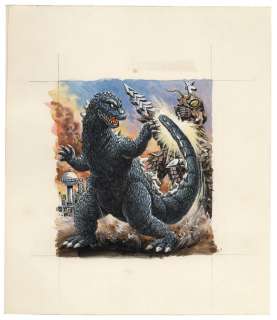 Handwriting color illustration by Masami Watanabe "Godzilla" | Mandarake (Big Web)
