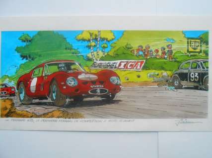 Jidéhem | Jidéhem - Originele illustratie in kleur - La Ferrari GTO - Starter - (1990) | Catawiki