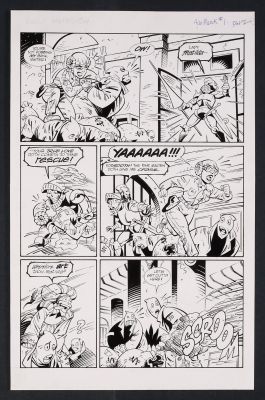 Neil Vokes, Jay Geldhof | Original Art from Adventures of the Mask #1 (1996) Page 12 Pencils by Neil Vokes, Inks by Jay Geldhof | mycomicshop.com