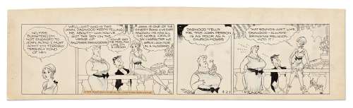 Chic Young Hand-Drawn ’’Blondie’’ Comic Strip From 1931 -- Blondie Makes Dagwood Jealous | Nate Sanders