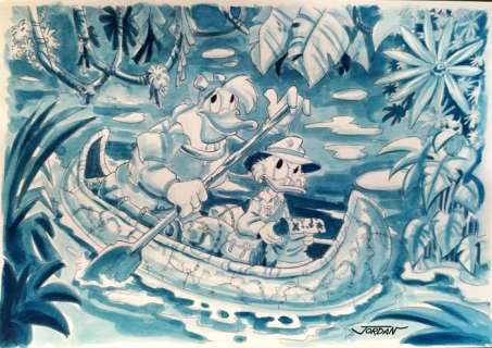 Julian Jordan | Uncle Scrooge - "The Blue Jungle" - Original Colour Painting by Julian Jordan | Catawiki