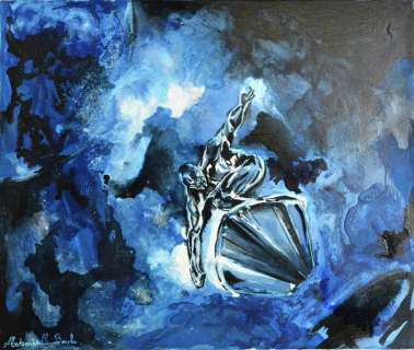 Mademoiselle Bouche (1982) | Mademoiselle Bouche Tableau sur chassis " Le Surfer d’Argent "- 2016 - | Estim Nation