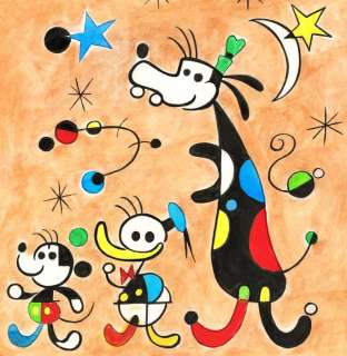 Tony Fernandez, Disney Artist | Mickey, Donald & Goofy Inspired By Joan Miro’s Art - Original Painting - Tony Fernandez Signed - Acrylic Art - Original Artwork - No reserve price! | Catawiki