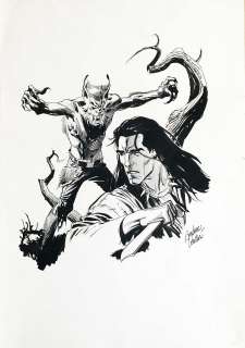 Andrea Venturi - Original illustration for Magico Vento. Cm. 26x36. Ink. Signed. Mint