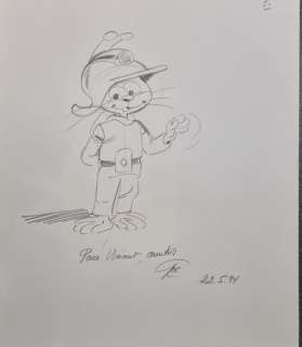 Gos | Gos - Dessin original + photo - Le Scrameustache - (1994) | Catawiki