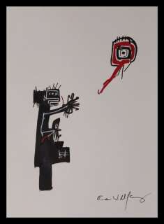 Emma Wildfang | Ballon Girl - Large Format - "Tribute series - Jean-Michel Basquiat" – original artwork by Emma Wildfang - (2023) | Catawiki