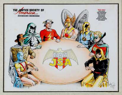 Andy Price - all-star comicsÂÂ #3ÂÂ "roundtable" illustration sold live on ‘dueling dealers episode #36 podcast on 9-15-2021