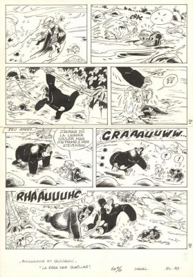 Mazel | Planche originale N°39 - La Saga des gorilles - Boulouloum et Guiliguili (Les jungles perdues) | Daniel Maghen