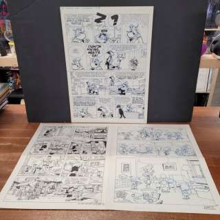 Didgé | Didgé - 3x Planche originale - Monsieur Edouard / Les Microzathlètes / Quicky | Catawiki