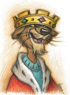 Joan Vizcarra | Robin Hood: Prince John - Original Drawing - Joan Vizcarra Signed - Pencil Art - Original Artwork | Catawiki