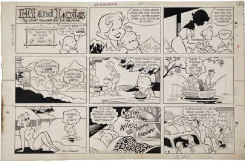 Dik Browne Hi and Lois Sunday Comic Strip dated 7-8-62 Original Art (King Features Syndicate, 1962). This -